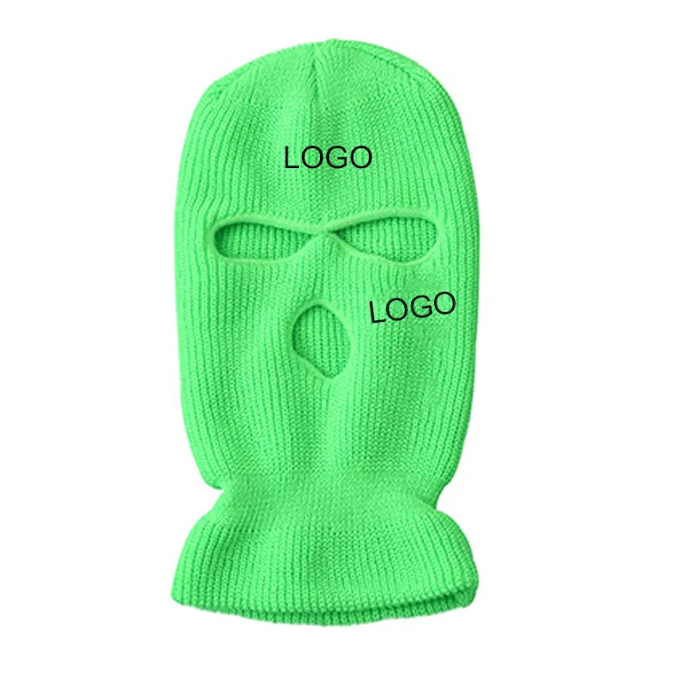 Custom Design Embroidery Logo Balaclava Motorcycle 3 Hole Full Face Knit Ski Mask Beanie Hat,Beanie Ski Mask