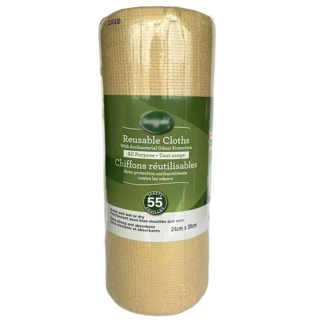 100% Organic Bamboo Fiber 55 Sheets Eco-Friendly Reusable Kitchen Paper Towels Kitchen Cleaning Towel Roll