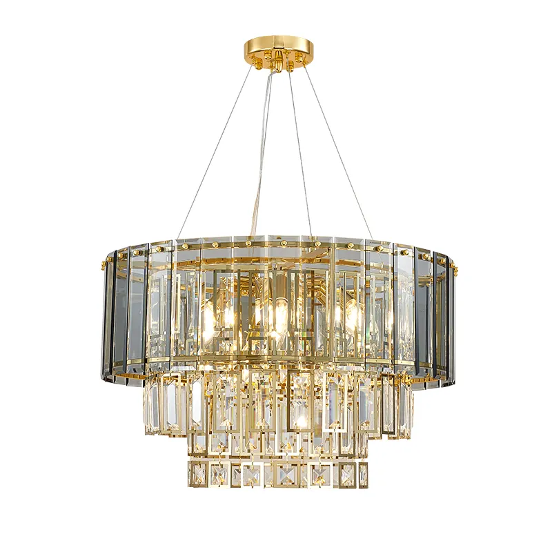 Круглый современный подвесной светильник из золотого стекла, украшение для домашней мебели отеля, необычная Подвесная лампа, Хрустальная роскошная люстра k9