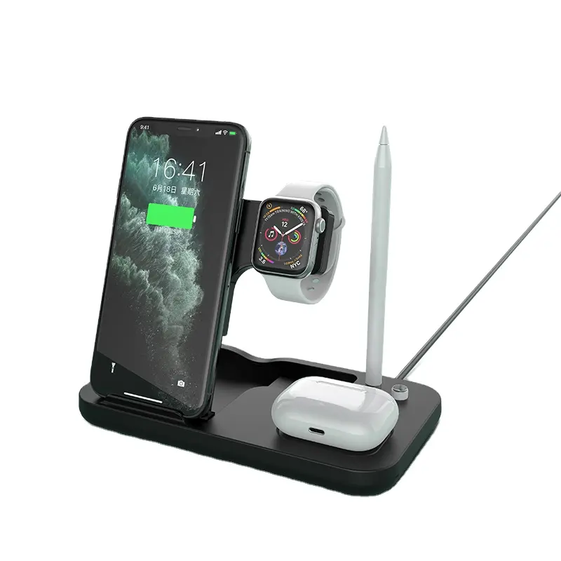 Magnetic Folding Desktop Table Fast Qi Quick Charge Max 15W 3 in 1 Wireless Charging Stand charger for iphone 12 Pro