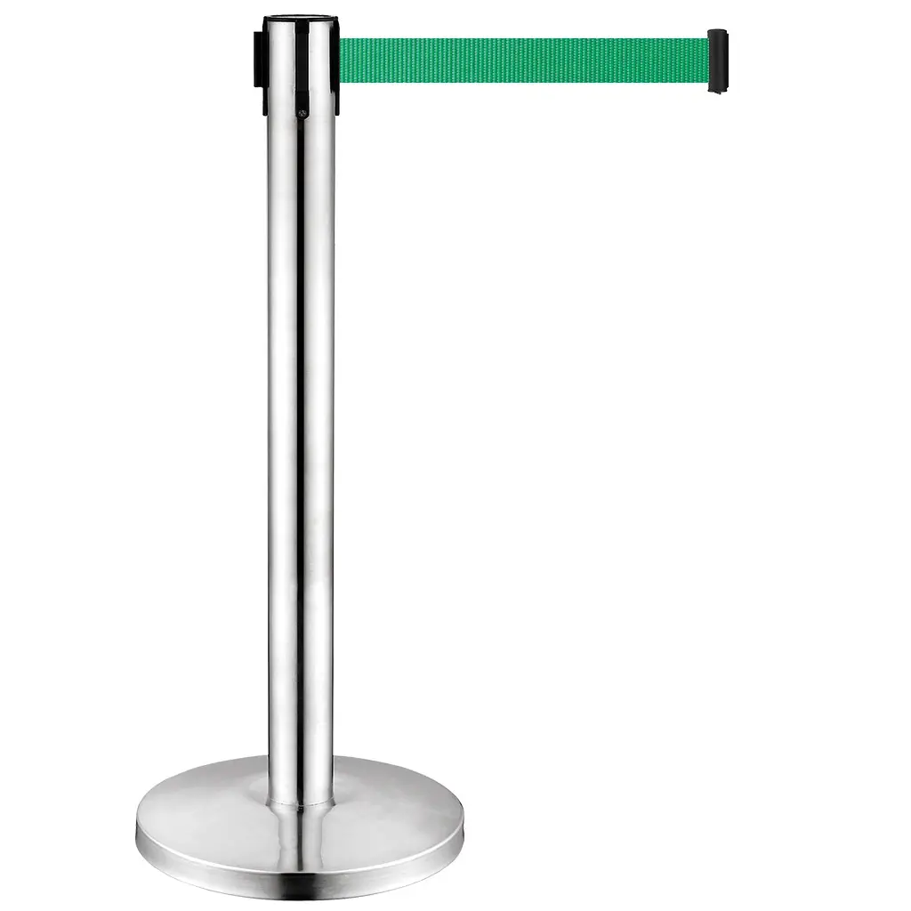 LX-SB001 361" High/Belt 6.5' Long Stainless Steel Mirror Finish Extended Belt Bank Barrier Retractable Belt Barrier