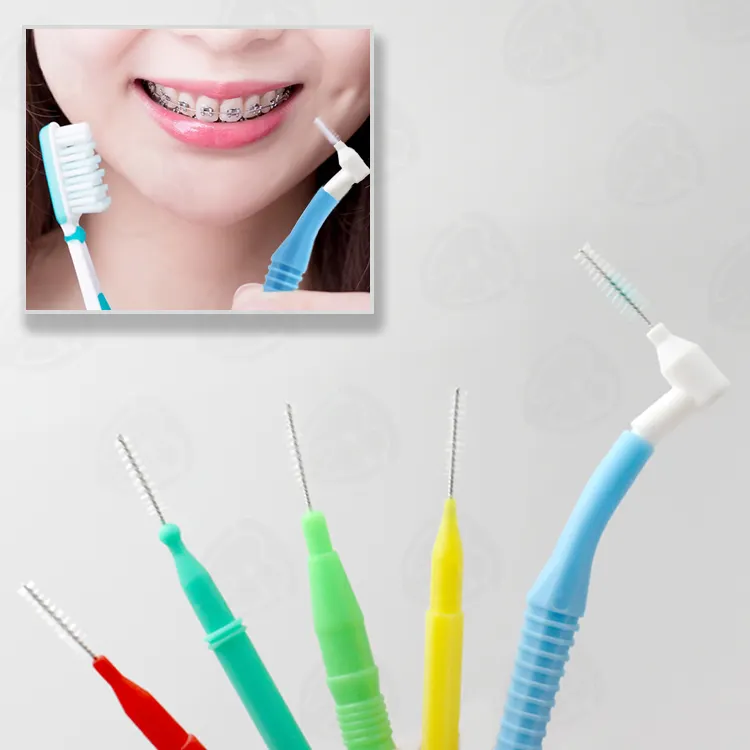 Оптовая продажа, портативная многоразовая зубная щетка, зубочистка, межзубные щетки для чистки зубов
