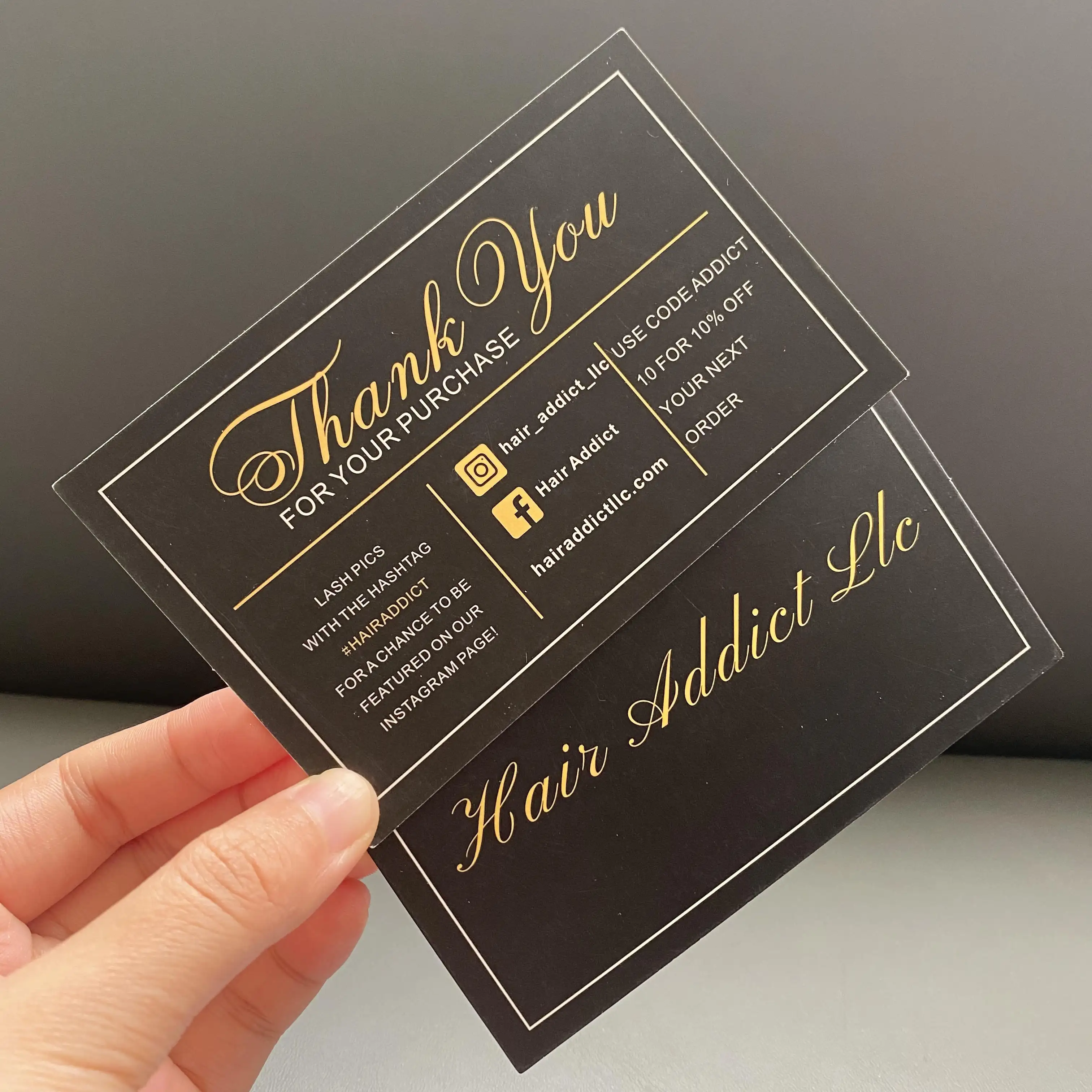 Custom Product Thank you Business Card Insert Card for Packaging