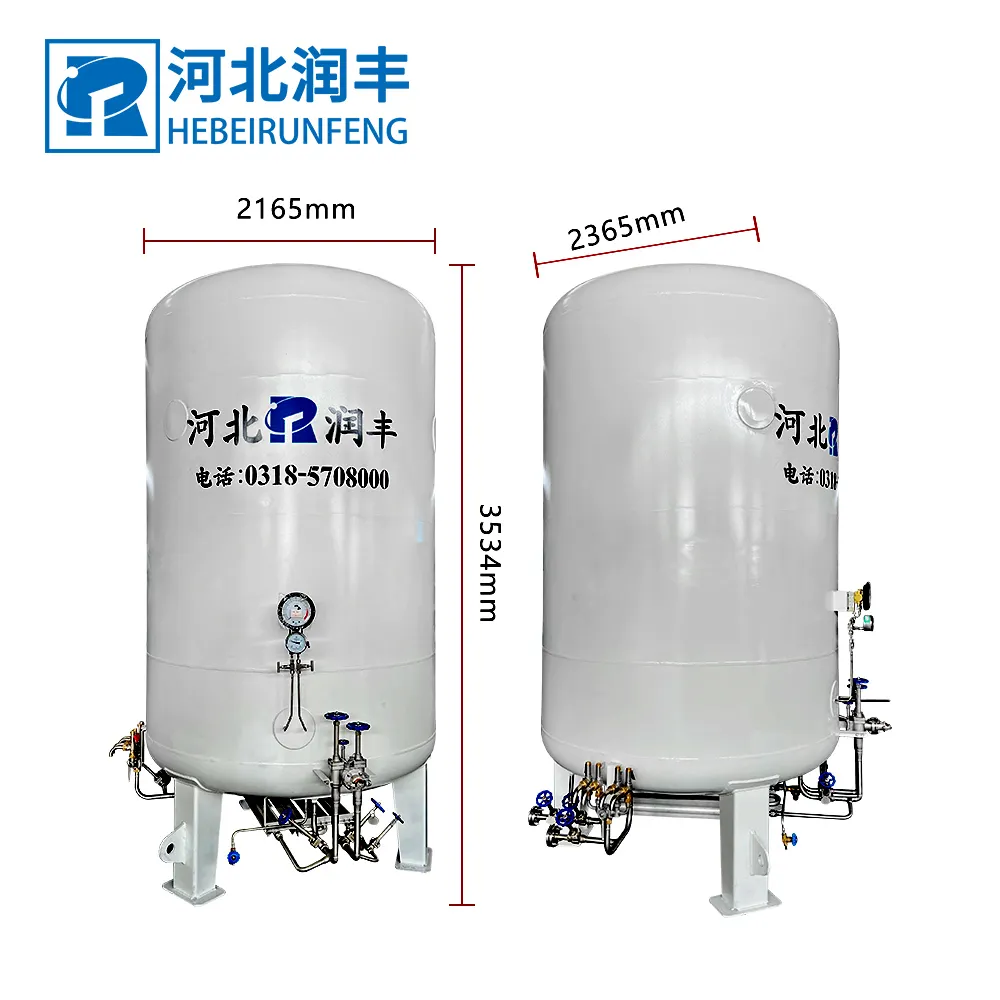 3M3 Stainless steel storage tank Cryogenic liquid storage container LNG LN2 LCO2 LO2 Pressure vessel