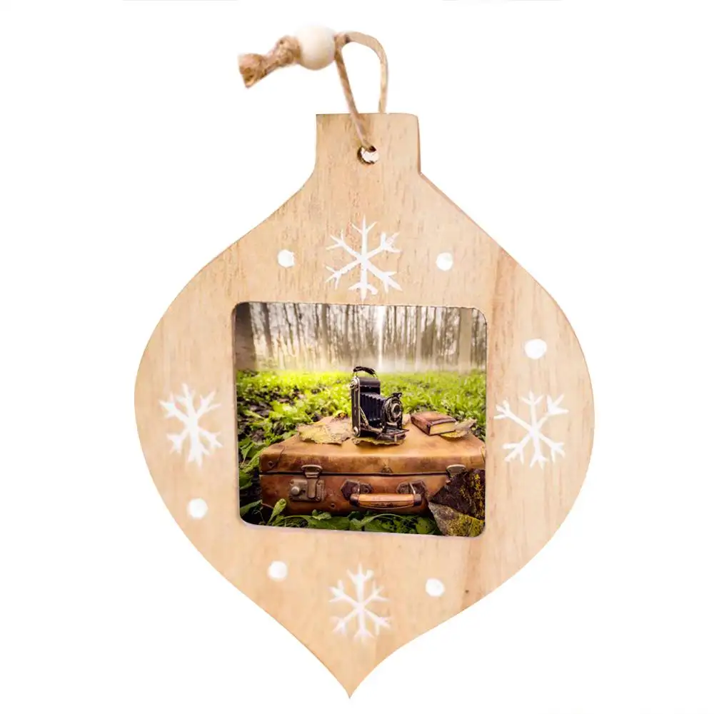 Christmas Decorations DIY Wooden Photo Frame Pendant Christmas Tree Decorations Ornaments For Home