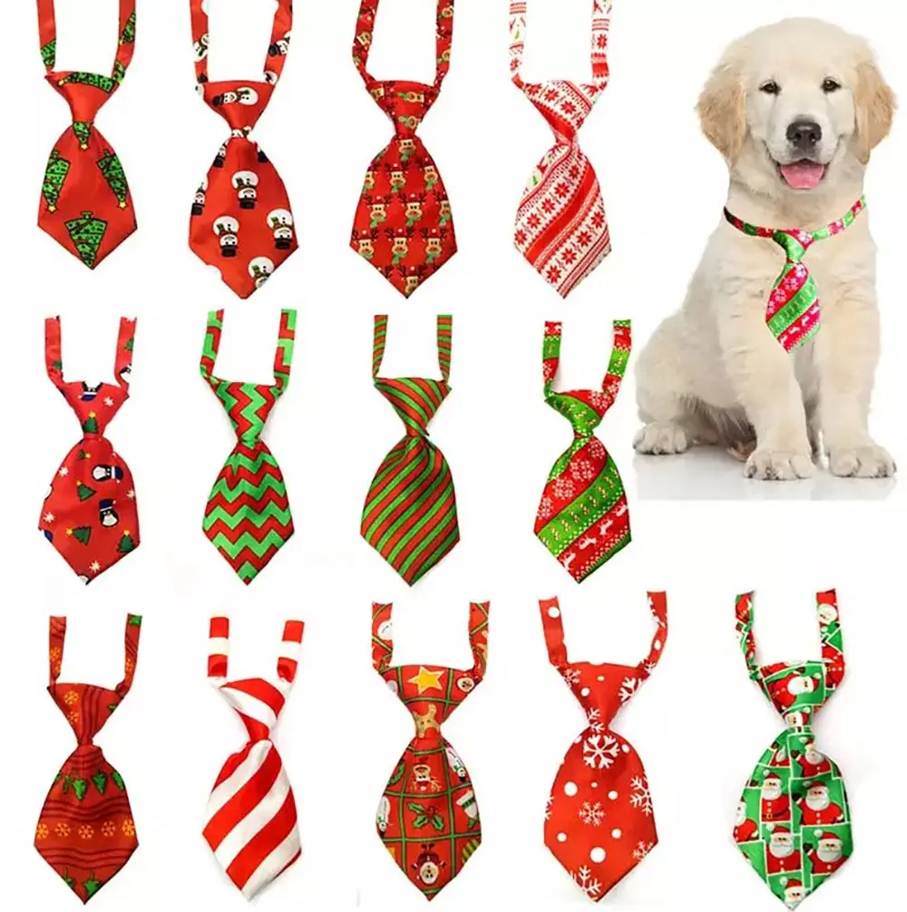 Pet Christmas Tie Colorful Satin Snowflake Santa Claus Baby Kids Necktie Chic Family Butterfly Party Dinner Wedding Cute Bowtie