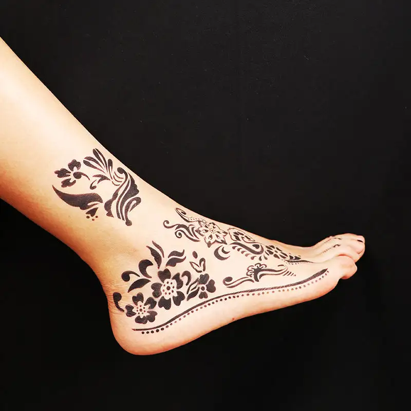 Wholesale custom perfect sexy foot tattoo stencil small rose henna tattoo stencil sticker