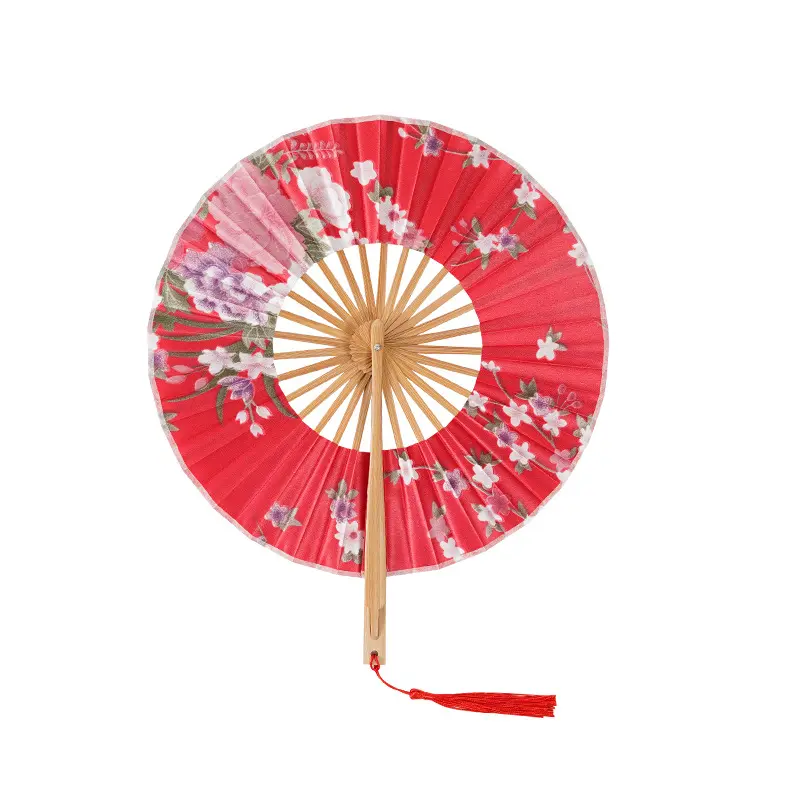 2022 симпатичный ручной вентилятор в японском стиле с цветами, Круглый ханьский веер для танцев