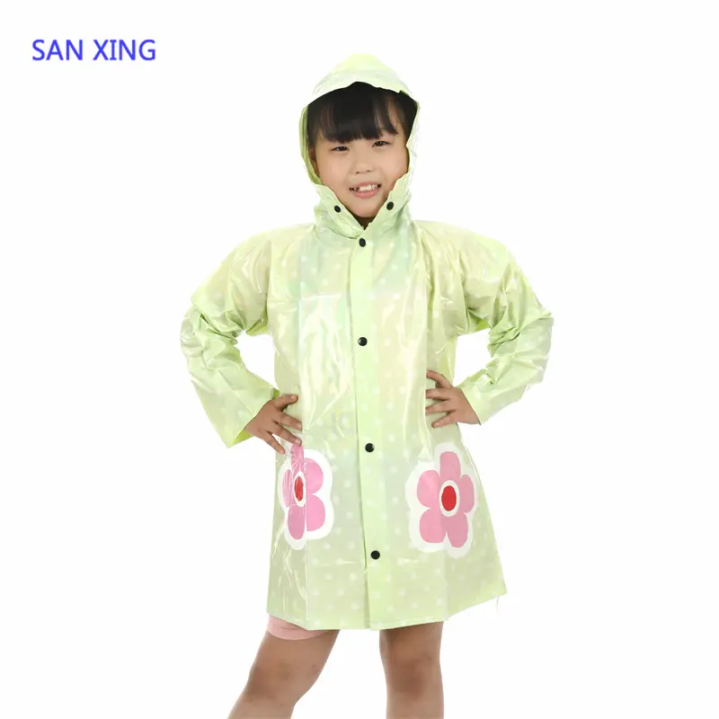 Little Boys Rain Poncho PVC Kids Rain Coats Cartoon Princess Pattern Printed Raincoat