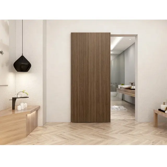 Современный новейший дизайн невидимые деревянные мягкие закрывающиеся раздвижные двери для внутренних домов