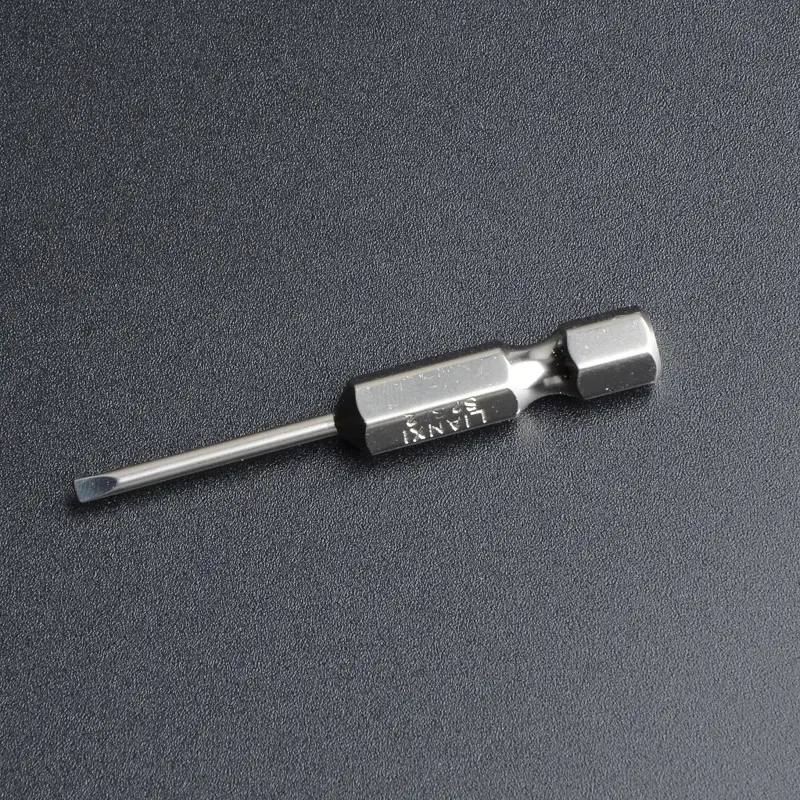 50MM*2MM Nickel-plated Screwdriver Bit 10PCS/BOX S2 Steel Magnetic Screwdriver Bits Slot Type Bit