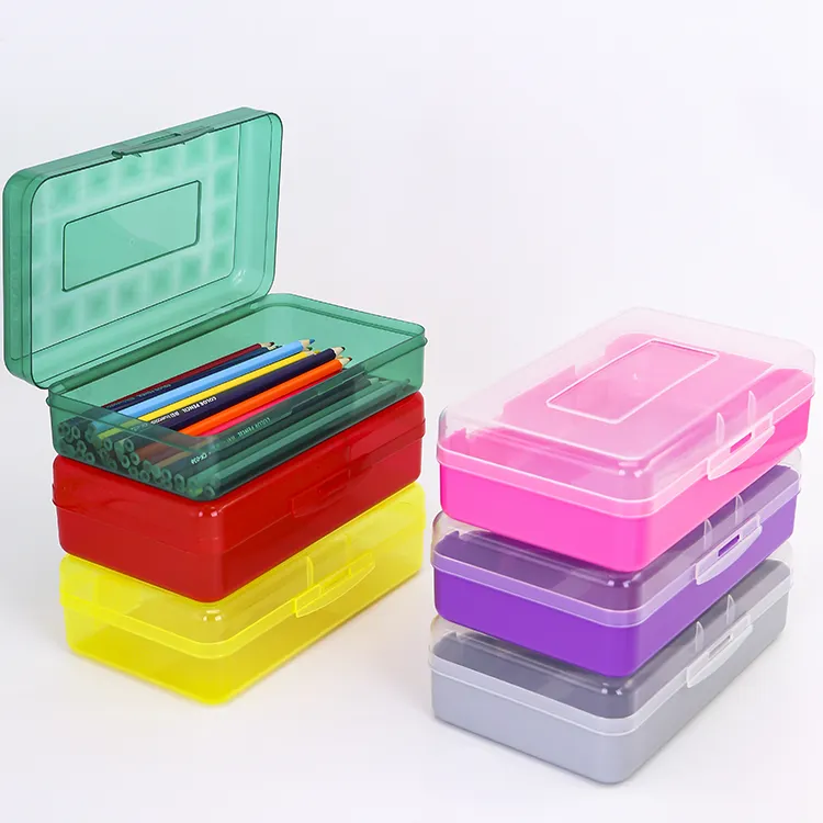 Christmas Gifts Customized  Personalized Big Capacity desk organizer Plastic Pencil Cases Pen Storage Box For Kids Pen case