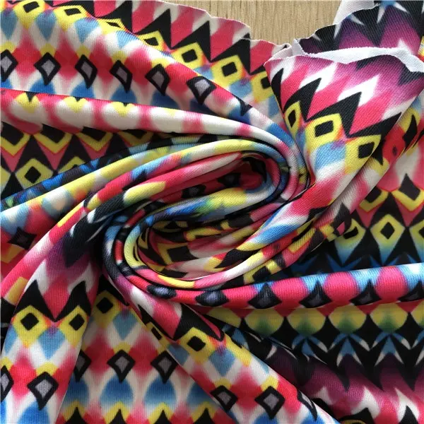 95% recycle polyester 5% spandex knitted printed recycle jersey fabric