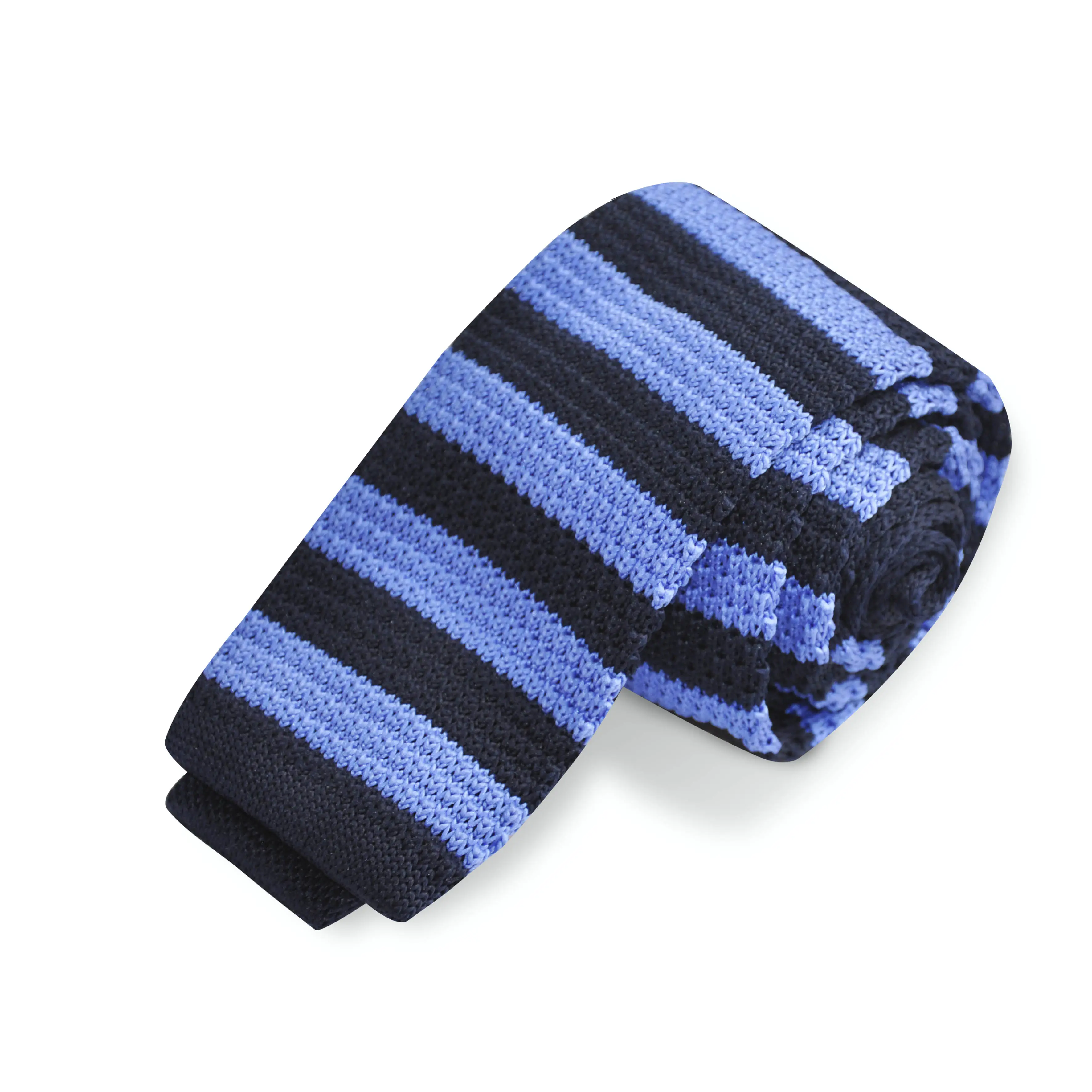 High Quality All-match Decorate Slim Fashion Navy Blue Unisex 100% Polyester Knitted Ties