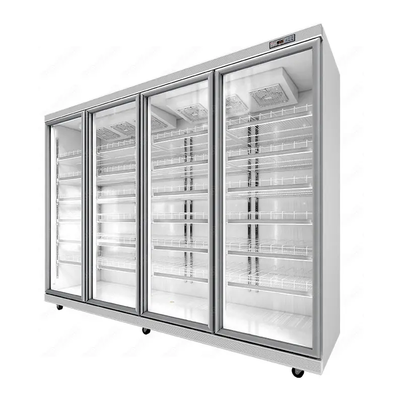 Supermarket Wholesale display refrigerator Glass Door Display Freezer Cabinets Commercial Refrigerator For Beverages