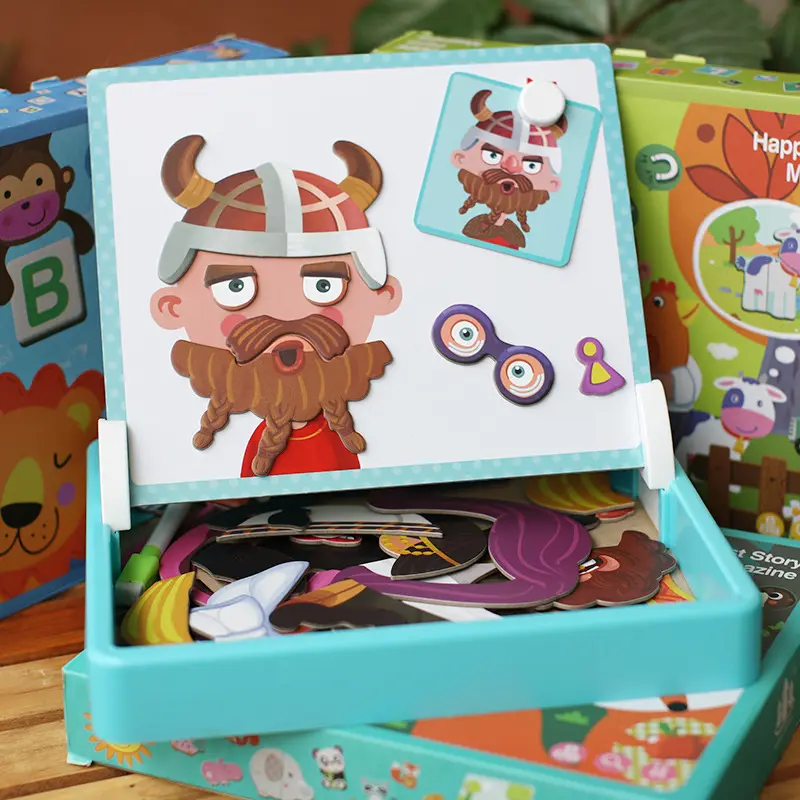 3D деревянные детские развивающие игрушки, Магнитные Головоломки, деревянные головоломки для детей, подарки для игр