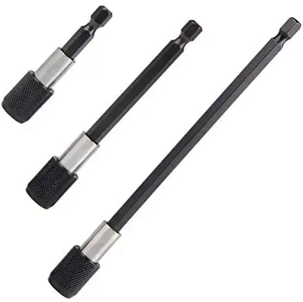 3Pcs 1/4 Inch Hex Shank Quick Change Drill Bit Extender Holder Magnetic Socket Screwdriver 2.5" 4" 6" Extension Chuck Adapter