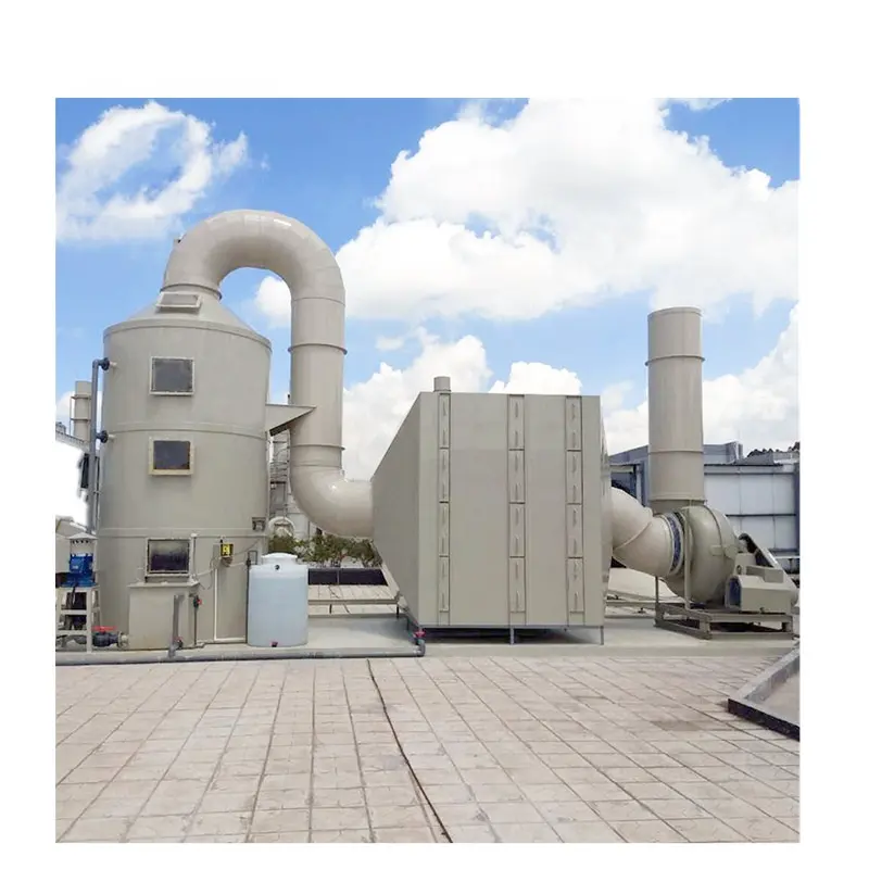 Контроль кислоты/щелочи PP вертикальный горизонтальный газовый мокрый скруббер HCl оборудование для поглощения газа PP распылительная башня