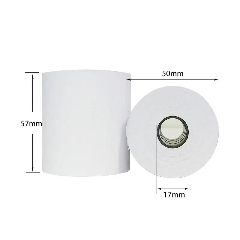 100 rolls/ctn 57mmx50mm POS thermal printer label cash register receipt bill printing paper roll