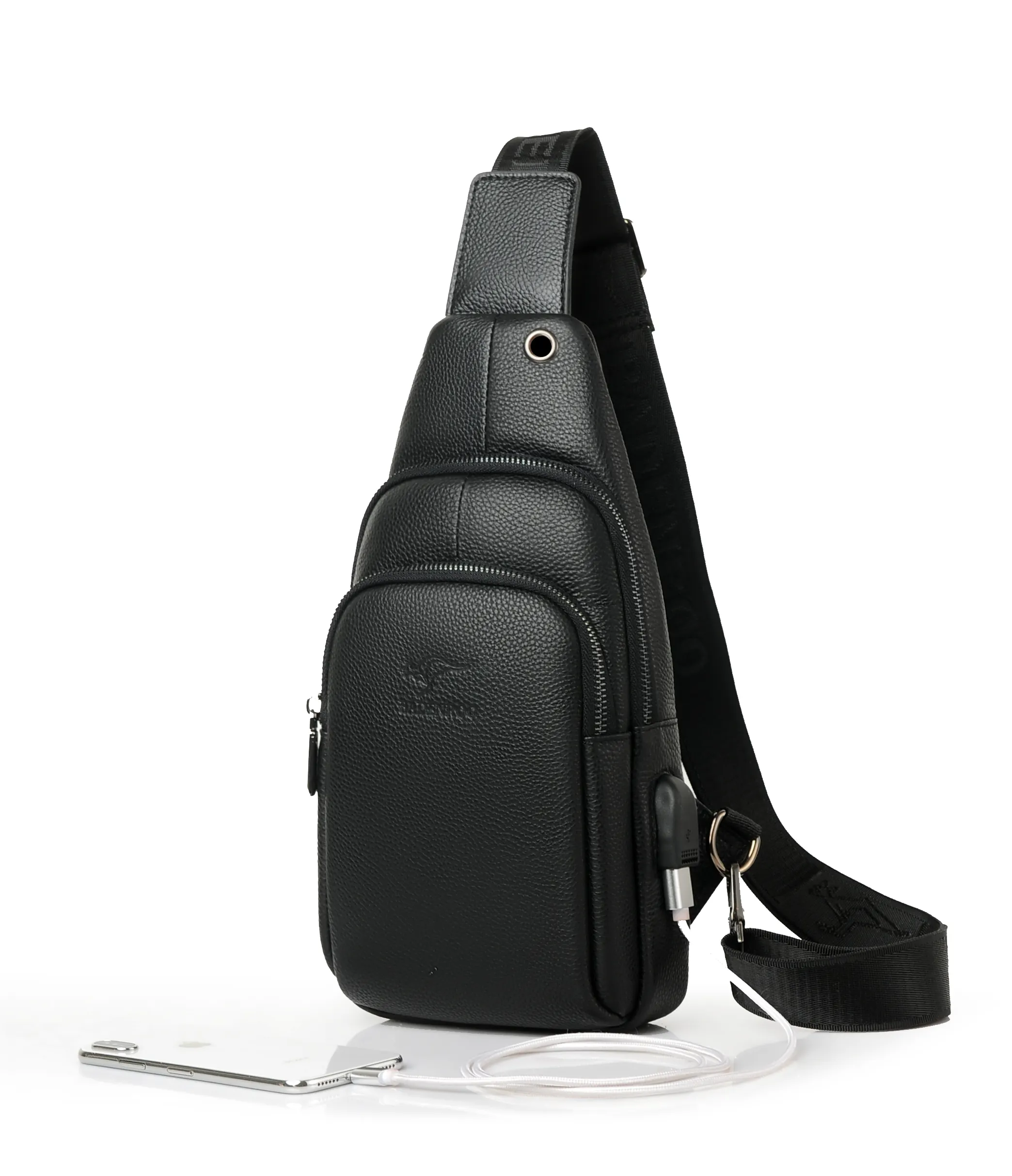 Лидер продаж для мужчин из натуральной кожи груди мужская сумка через плечо сумка на одно плечо, зарядка с помощью USB
