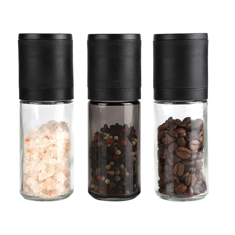 High quality on demand salt   pepper grinder glass jar  Popular disposable 100g spice and nut grinder