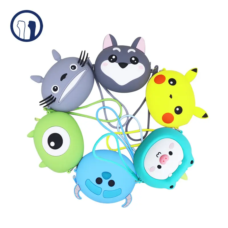 Best selling cartoon silicon jelly Portable cute silicon coin purse