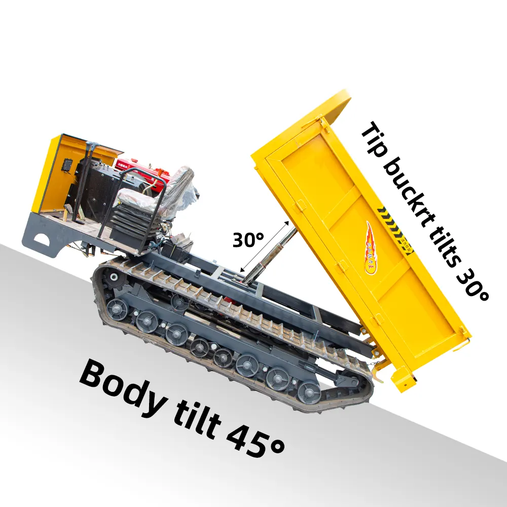 3Ton load crawlere transportable dumper truck rubber track Agricultural crawler tipper price