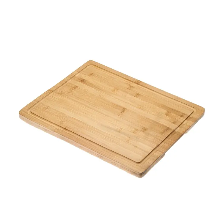 Premium Organic Large Bamboo Cutting Board with Juice Groove and Handle