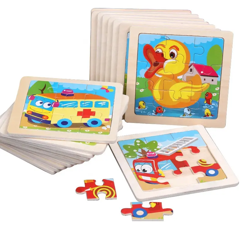 cartoon animal Wooden Jigsaw Puzzle toys