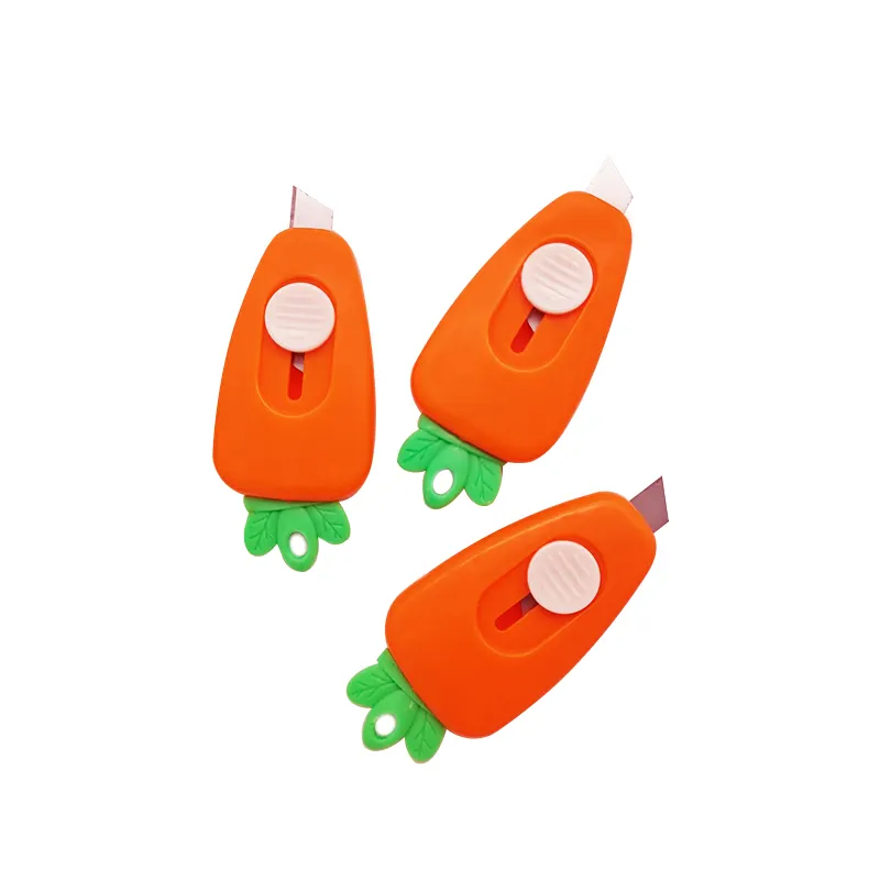 Cute Carrot Mini Knife Hand Account Tool Express Convenient Carry Mini Open Box Knife Student Stationery Utility Knife