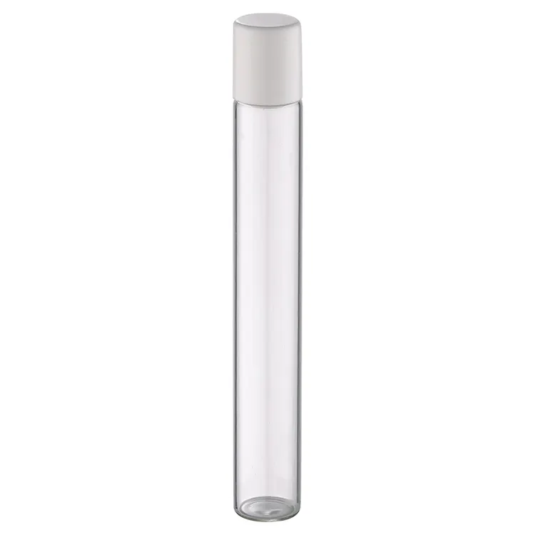Оптовая продажа прозрачная трубка стеклянная бутылка эфирного масла с роликом и белой крышкой
