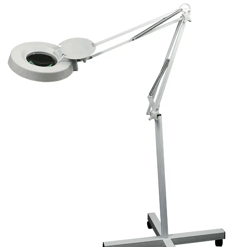 High Quality 8x Floor Stand Magnifying Glass Dentist Lamp with LED light