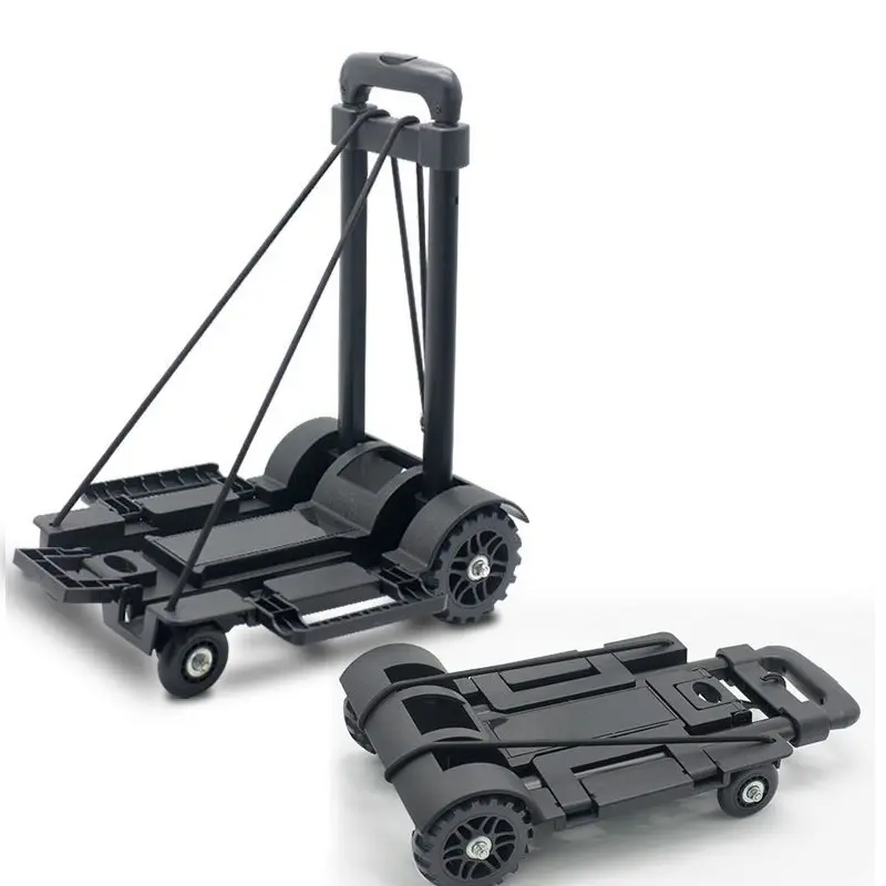 Wholesale warehouse transport cargo folding 4 wheel trolley mini platform hand truck luggage cart