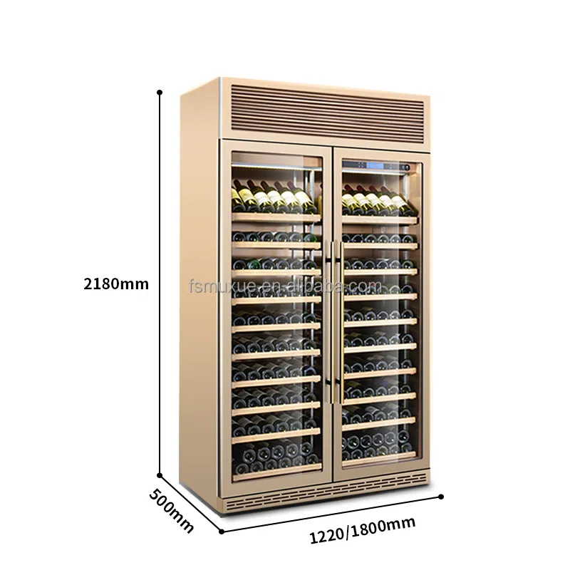 MUXUE Two Glass Door wine display cooler wine refrigerator wine display fridge MX-HJG1200F