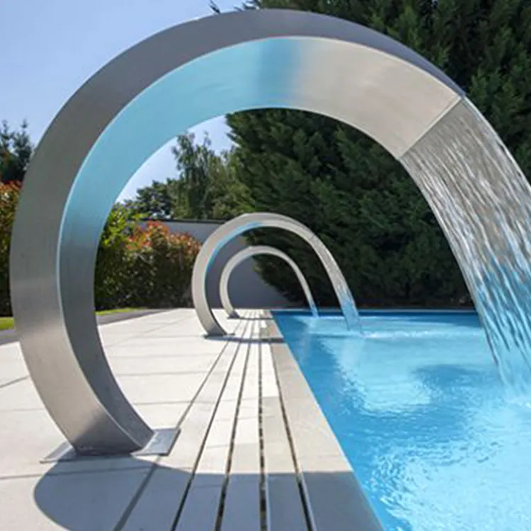 Stainless steel waterfalls fountain artificial waterfall for gardens