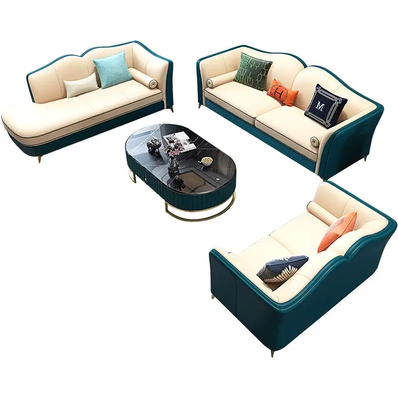 Новейший U-образный диван, 7 местный современный стиль, деревянный диван, набор дизайнов