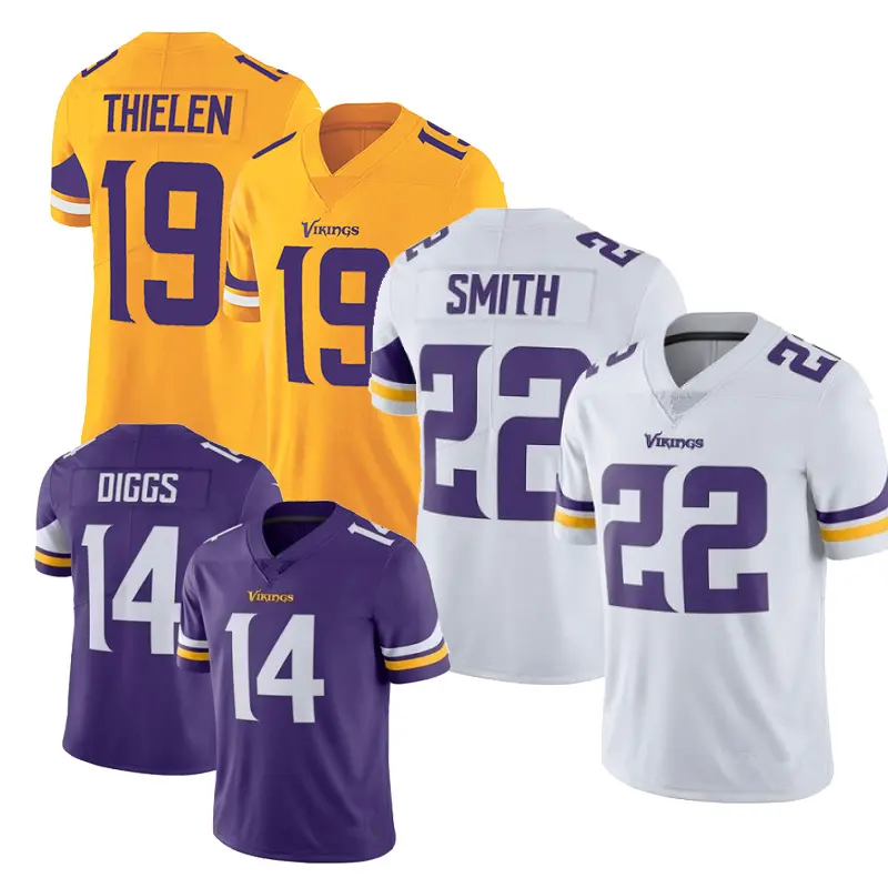 Customized American football clothes 22# Smith 55#BARR 33#COOK 8#COUSINS 33#GRIFFIN 19#THIELEN 14 Diggs