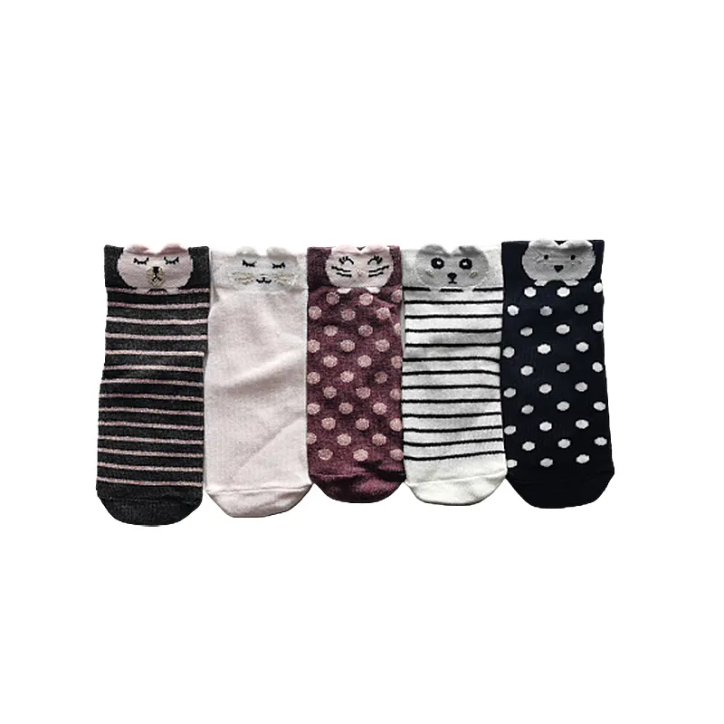 Fashion Design of Custom Kids Dot Striped Children Fashion Socks Girl Cotton