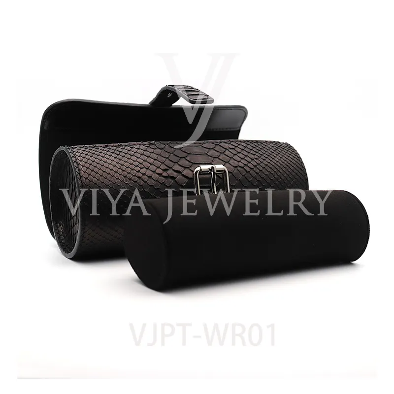 Luxury Genuine Python Leather Watch Boxes Bracelet Case Jewelry Box
