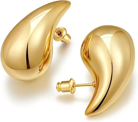Женские золотые серьги в форме капли