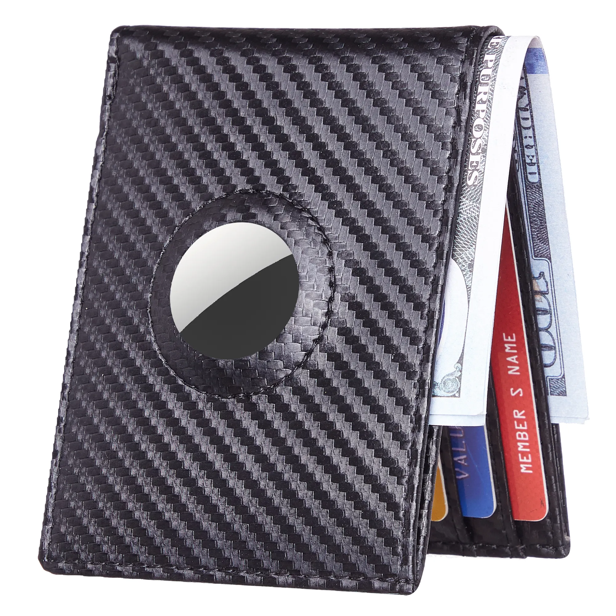 Тонкий минималистичный мужской бумажник AirTag, двойной RFID-бумажник из искусственной кожи, держатель для кредитных карт для Airtag