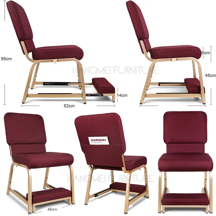 Блокирующие пасторальные церковные коленные стулья с выдвижным коленом