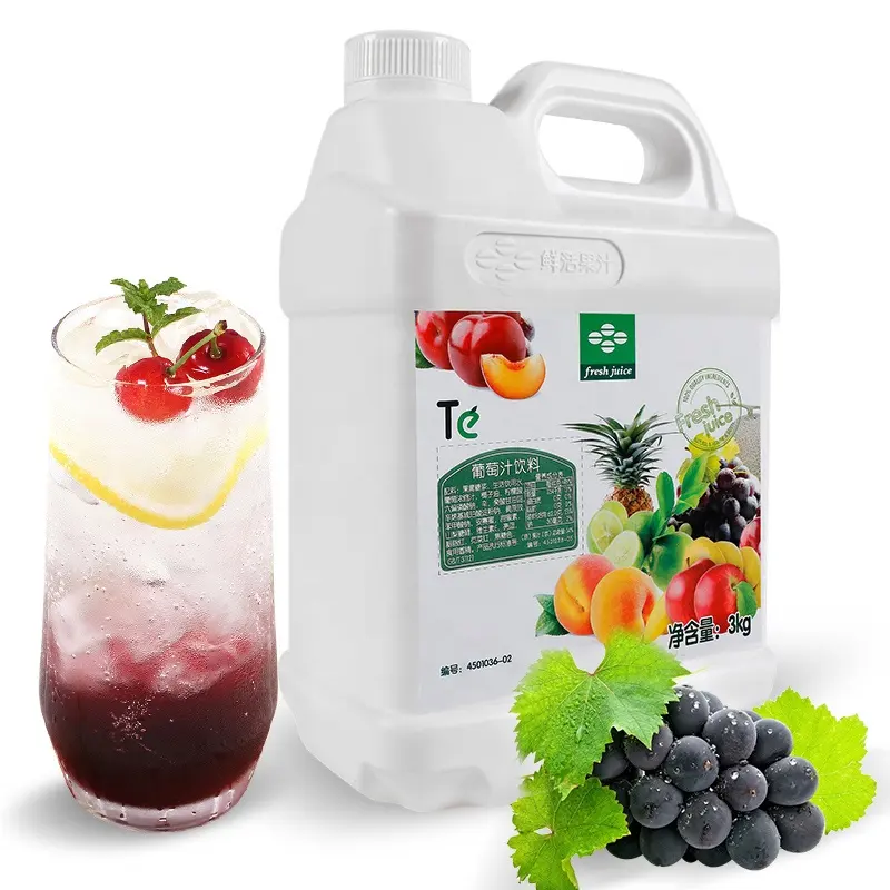 3kg Xianhuo Wholesale Grape Flavor Concentrate Fruit Juice for Bubble Tea Shop Beverages