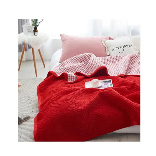 Многоцелевое всесезонное одеяло, супермягкое однотонное водное одеяло, оптовая продажа, красное одеяло