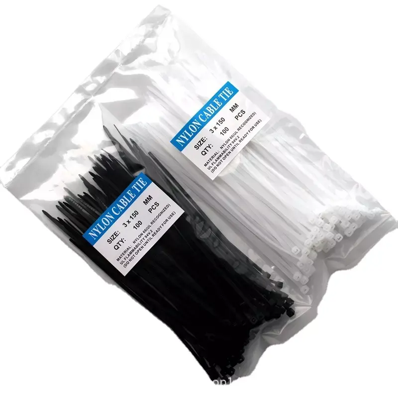 Wholesales white and black Nylon 66 Cable Ties cable clamps