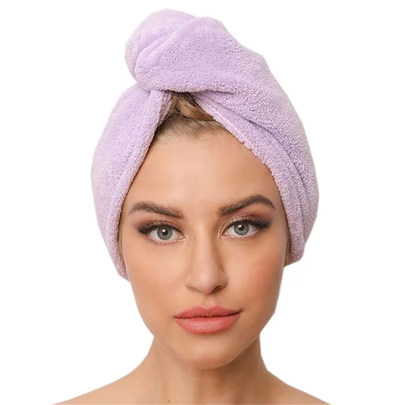 Microfiber Towel Custom Color Logo Pattern Hair Wrap Towel White Microfiber Hair Towel