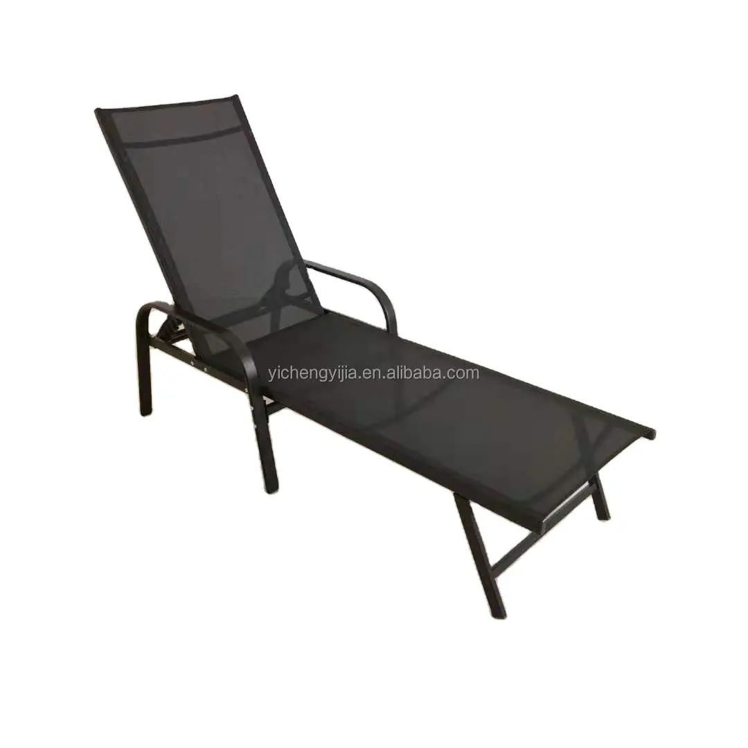 Outdoor KD Steel Ralaxing Recliner Zero Gravity Chair Chaise Lounge Chair Set Pool Sun Lounger