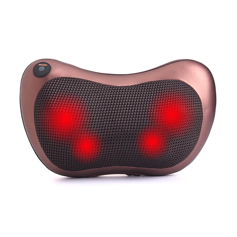 Shiatsu Neck and Back Massager with 4 to 8 Rollers Kneading Massage Pillow for Shoulder Calf Legs Foot Heating Massager for Olds