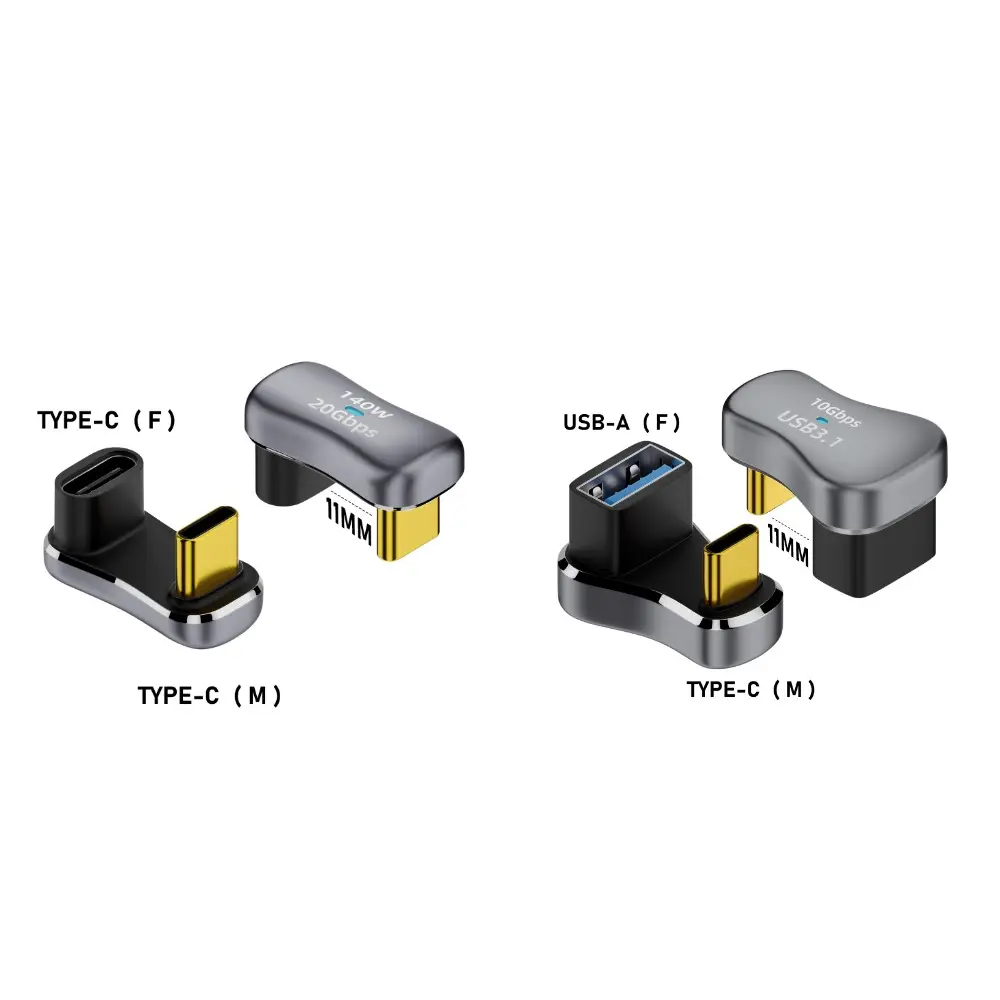 USB C to USB OTG Adapter 10Gbps U-shaped converter USB C to USB C PD140W 20Gbps 4K60Hz multifunction Adapter U-shaped converter