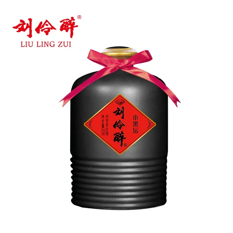 LIU LING ZUI Little Black Altar + Little Red Altar Ceramic Bottle Remarkable Quality White Liquor